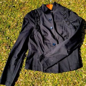 Designer black jacket by Worth.